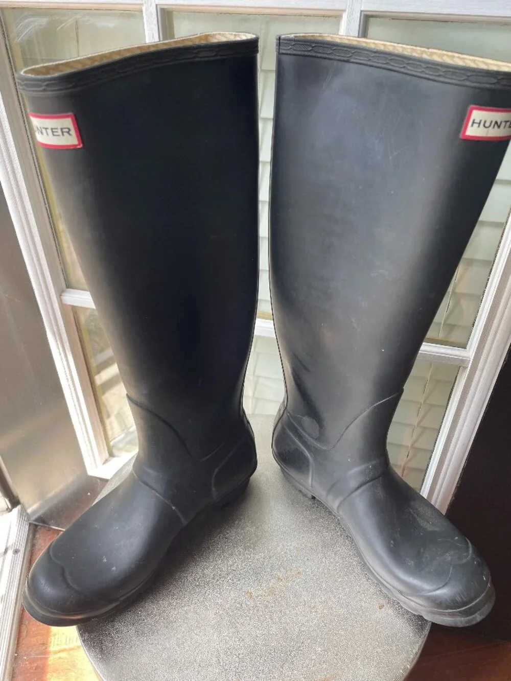 Hunter Women's Original Tall Rain Boots-Black Natural Rubber Waterproof Wellies